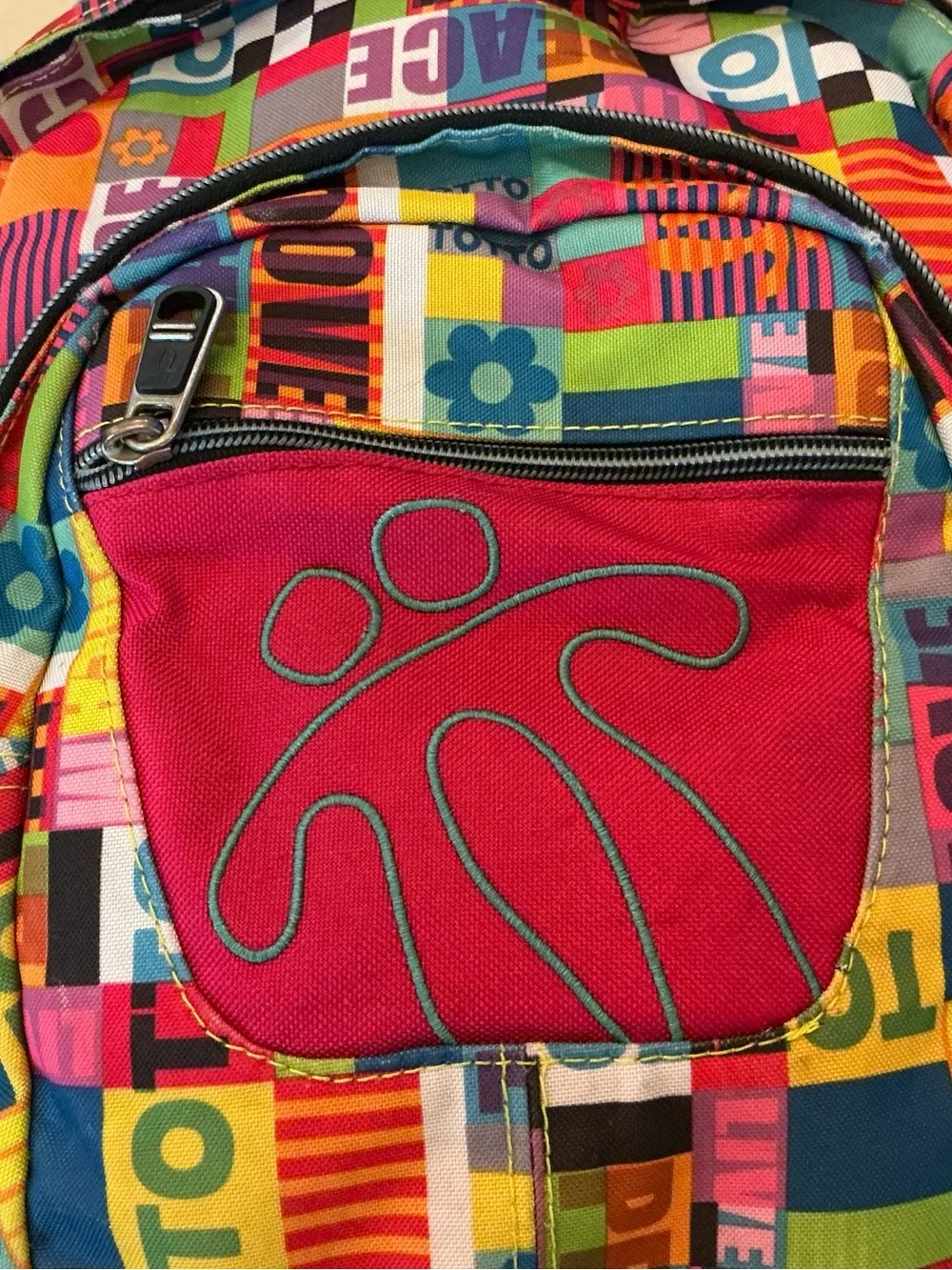 TOTTO Kids Multicolor Pattern Backpack like new